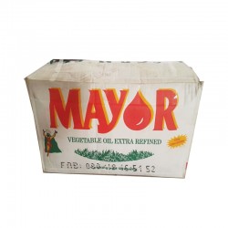 Carton fermé de bouteille d'huile de cuisine Mayor